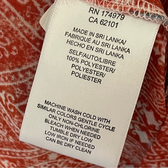 BCBGMAXAZRIA Ruffle Sleeve Long Sleeve Blouse with Boho Print - Picture 7 of 7